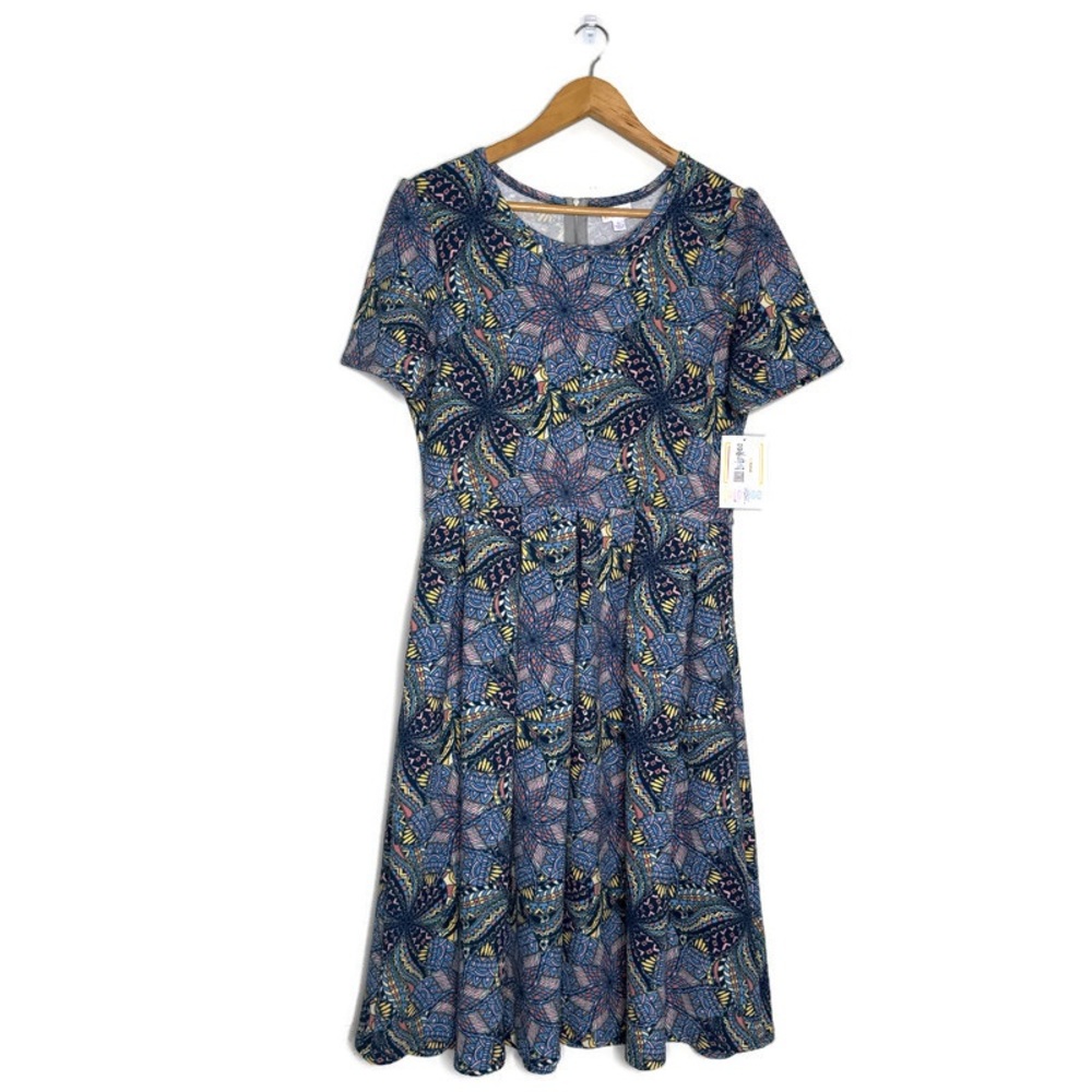 Lularoe Kaleidoscope Print Bohemian Style Amelia Dress Women’s Size Large